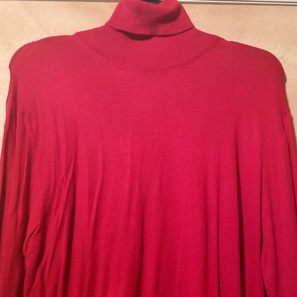 New Zara Turtleneck Red Soft Knit Long Sleeve Top - Picture 3 of 5